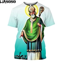 liasoso saint patrick with shamrock and traditional harp t shirts 3d harajuku t shirt comfortable top mens womens clothing