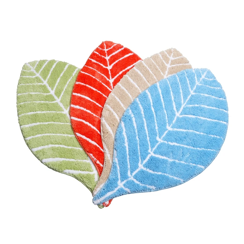 

Коврик для ванной комнаты, ковер в форме листьев, домашний дверной коврик, нескользящий, впитывает воду, коврик для ног, для кухни, спальни, нестандартный напольный коврик