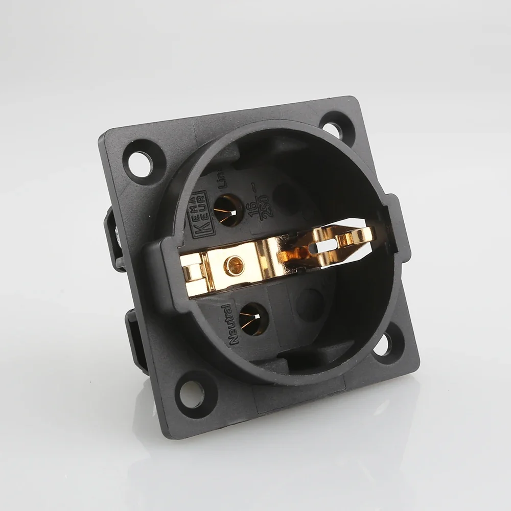 

Розетка Audiocrast Schuko AE03G родиевая/позолоченная 16А 250В