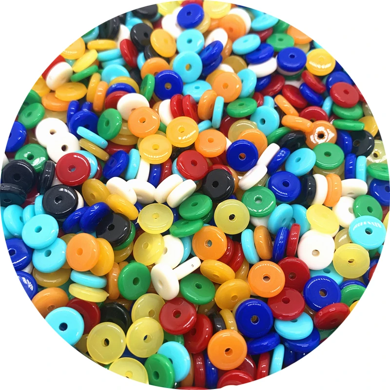 

Новинка, 8 мм, 100 шт., акриловые бусины для подвесок, плоские круглые бусины россыпью, бусины для самостоятельного изготовления браслетов, колес, бусины для фотоаксессуаров