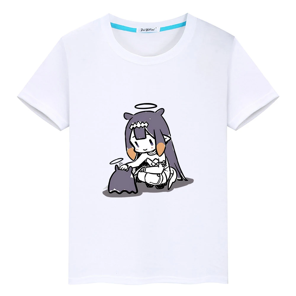 

Ninomae Inanis Tako T-shirt Short Sleeve Cartoon Graphic Tee-shirt 100% Cotton Tees Kawaii Boys/Girls Children Tshirts Cute Soft