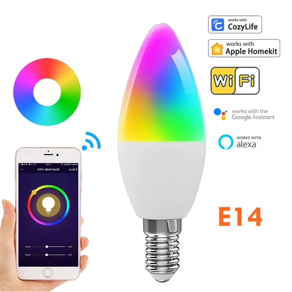 

Умная светодиодная лампа SZKOSTON E14 WiFi RGB+CW Cozylife