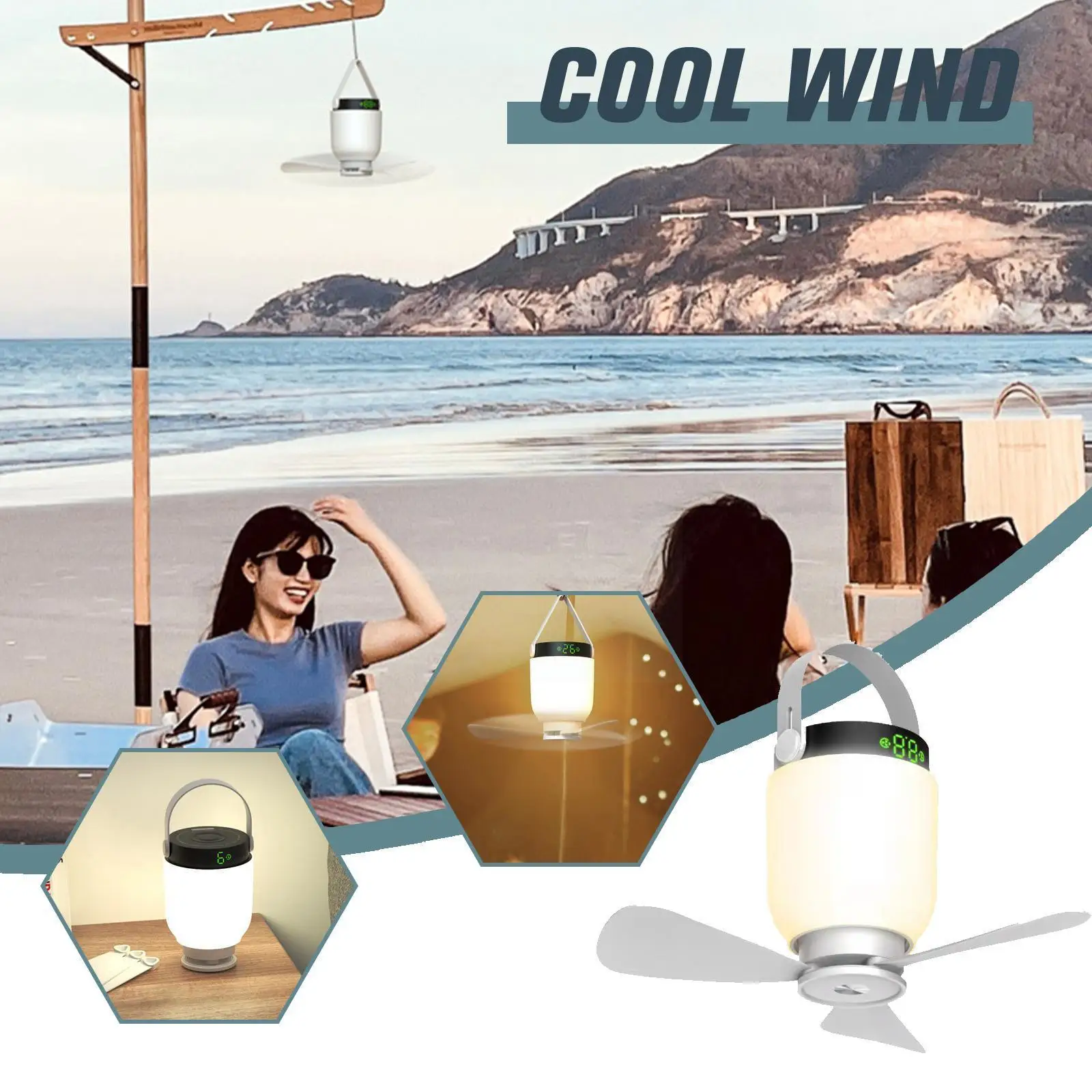

2022 New Usb Charging Small Ceiling Fan With Lamp Dormitory Fan Portable Camping Camping Fan Lamp Ceiling Outdoor P2z6