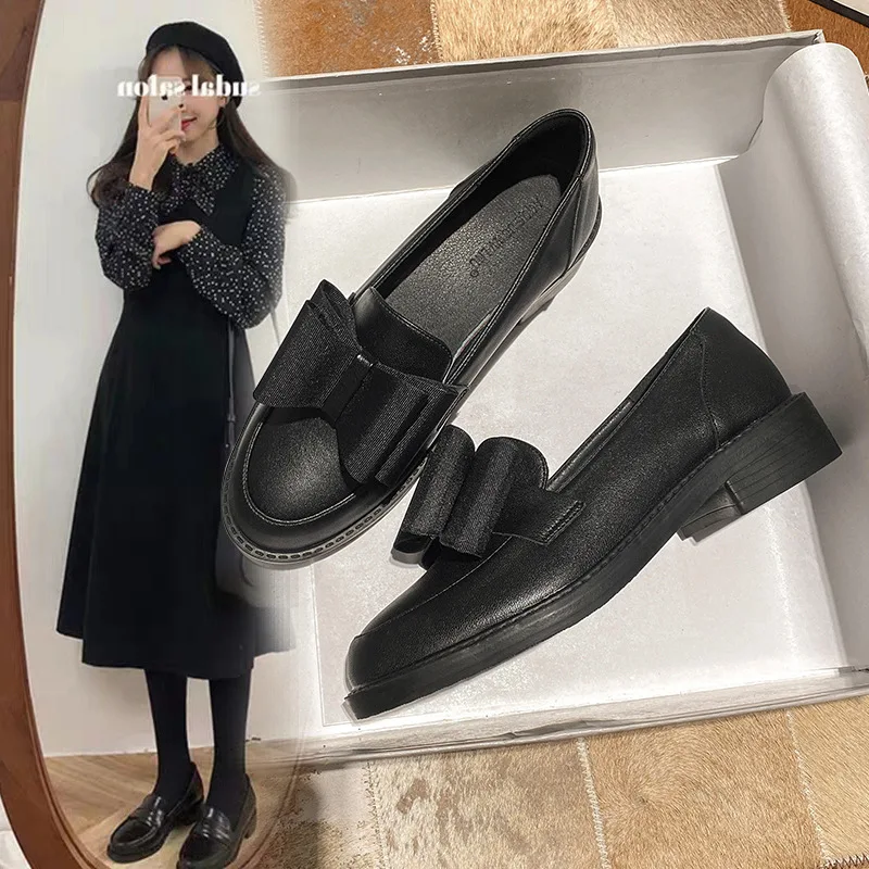 Women's Flat Shoes British Style Ladies Shoes Loafers Women Black Platform Shoes Professional Work Shoes Mujer Mary Jane Shoes