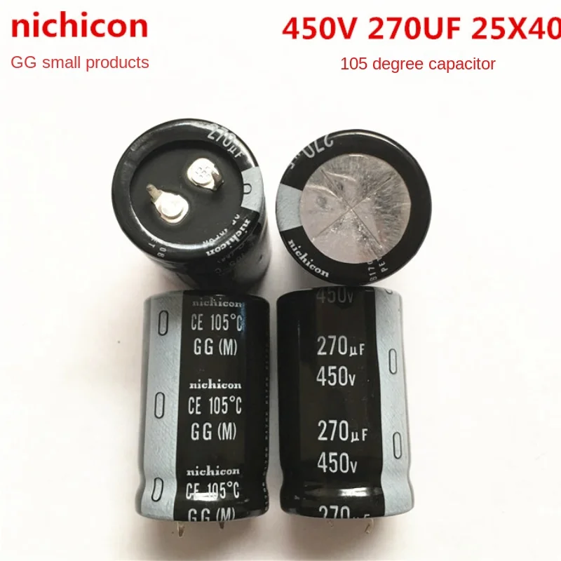 

(1 шт.) 270 в 450 мкФ 25x4 0 электролитический конденсатор фирмы nichicon 105 МКФ в 25*40 серии GG градусов.