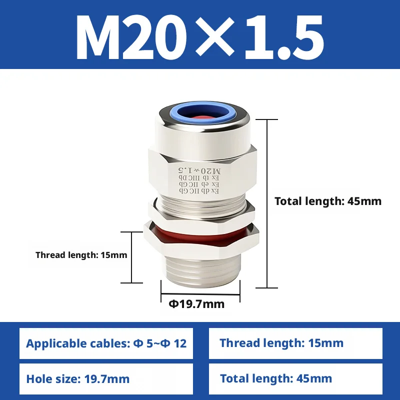 

Взрывозащищённый кабельный ввод BEIKAFU IP68 PG7