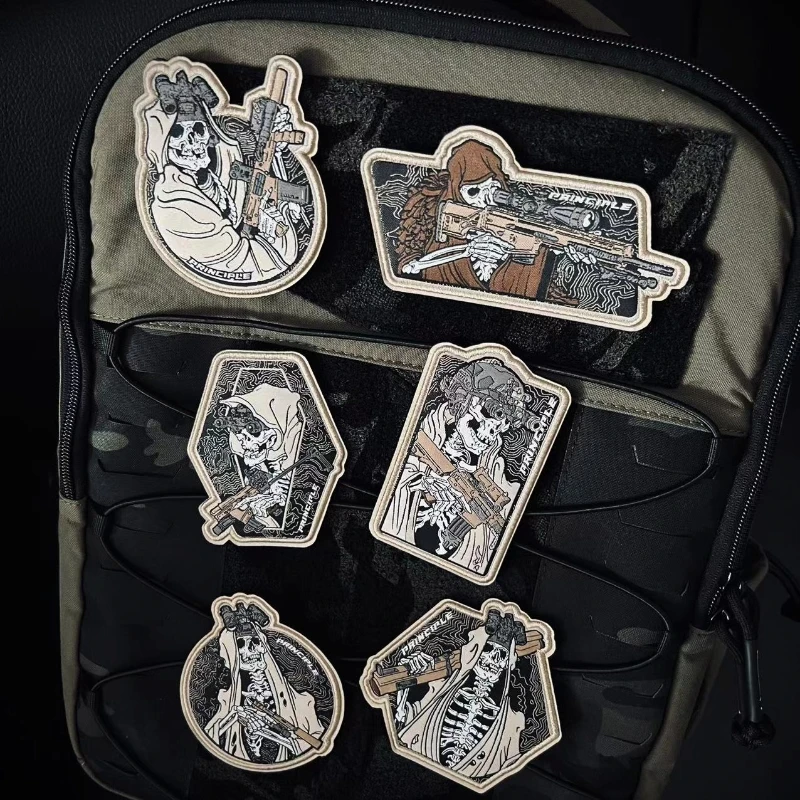 Привидение отряд функциональный военный крючок и петля призрак патч ткачество