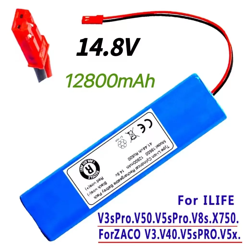 

100%New 14.8V 12800mah 18650 Lithium Battery For ILIFE V3s Pro, V50,V55, V5s Pro, V8s, X750 Robot Vacuum Cleaner Battery..