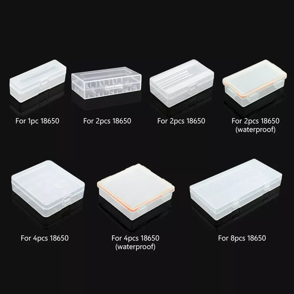 

Hard Plastic Battery Storage Boxes Waterproof 18650 Case Holder Container With Clip For 1x 2x 4x 8x 18650 Batteries