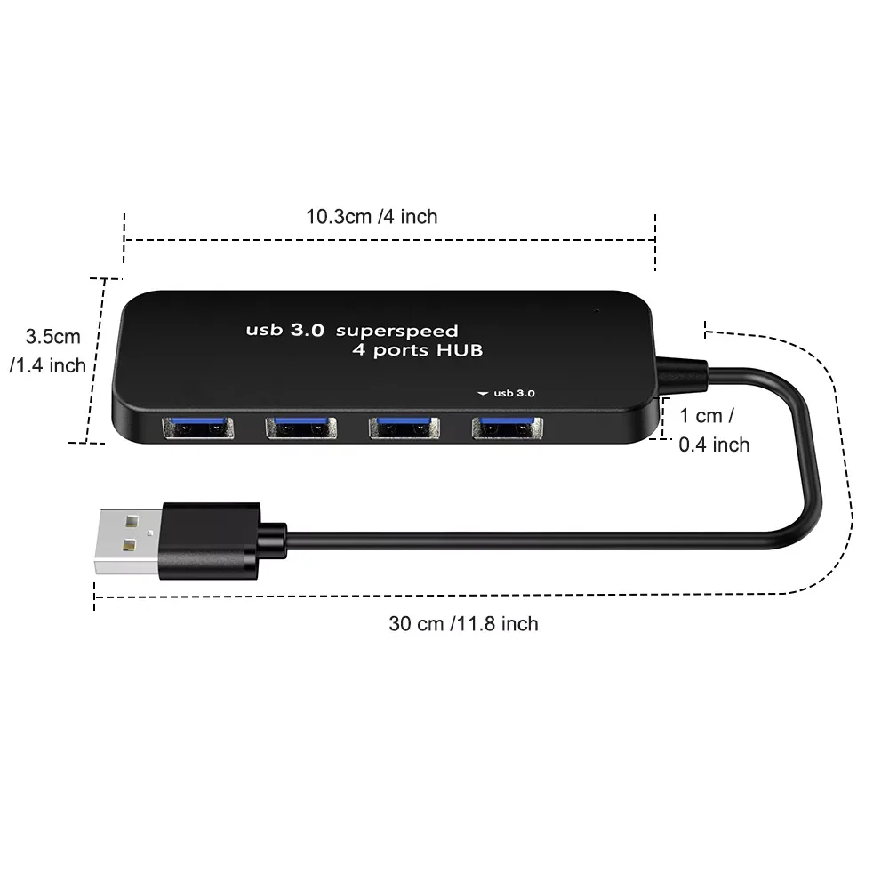 

New Fashion 4-port USB 3.0 HUB High Speed Indicator Light USB Hub For Multi-device Computer Laptop Desktop PC Adapter USB 3.0 HU