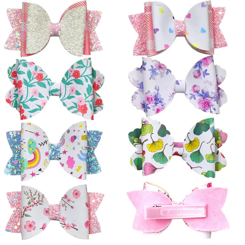 

1 Piece Pink Flowers Bow Tie Barrette Hairpins Summer Clip Tiaras Baby Girl Plum Bossom Hair Accessories For Women Clothing Set