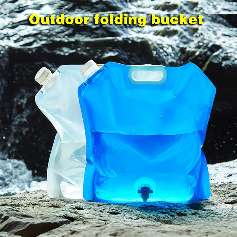 

5L/10L Outdoor Portable Water Bag Foldable Water Container Travel Picnic BBQ Camping Water Tank Car Plastic Water Storage Bag