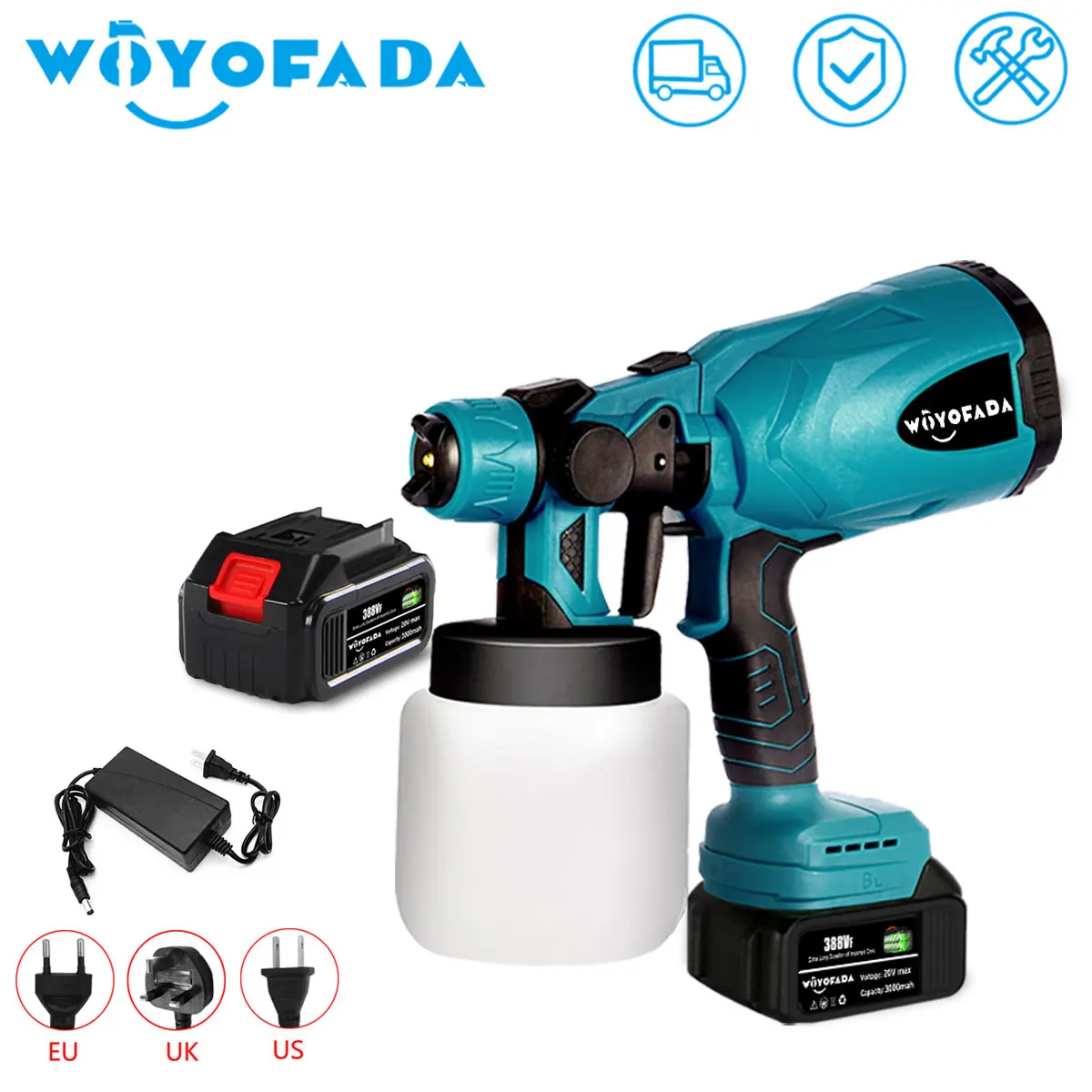 800ML Electric Spray Gun Cordless Paint Sprayer Auto Furniture Steel Coating Airbrush Compatible For Makita 18V Battery