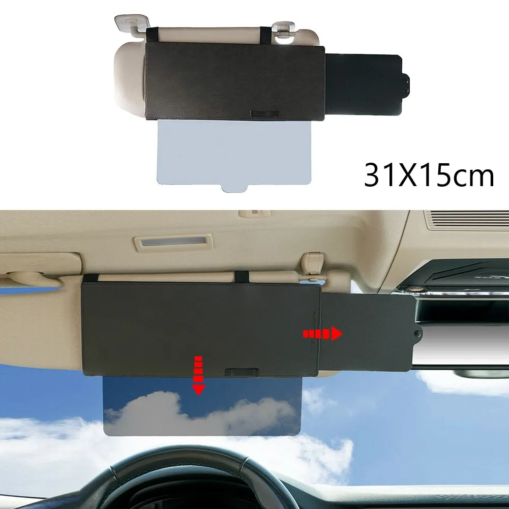 

For Driver Passenger Sun Visor Extender See Through Shade Shield Side Block Car Extension Universal Adjustable