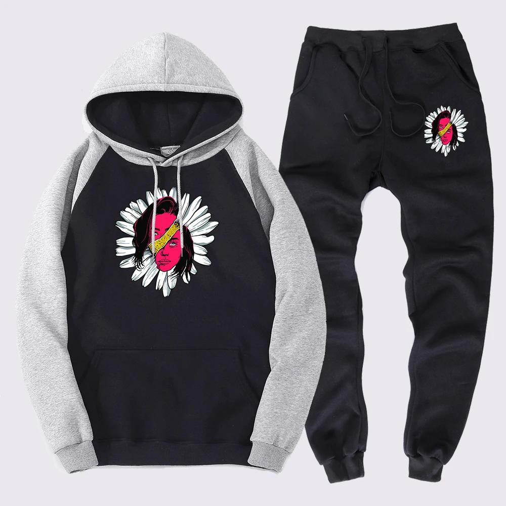 

Красочные женские ромашки с изображением лица, уличная шляпа с капюшоном, веревочная верхняя одежда, модные пуловеры, высококачественные уличные костюмы в стиле Харадзюку