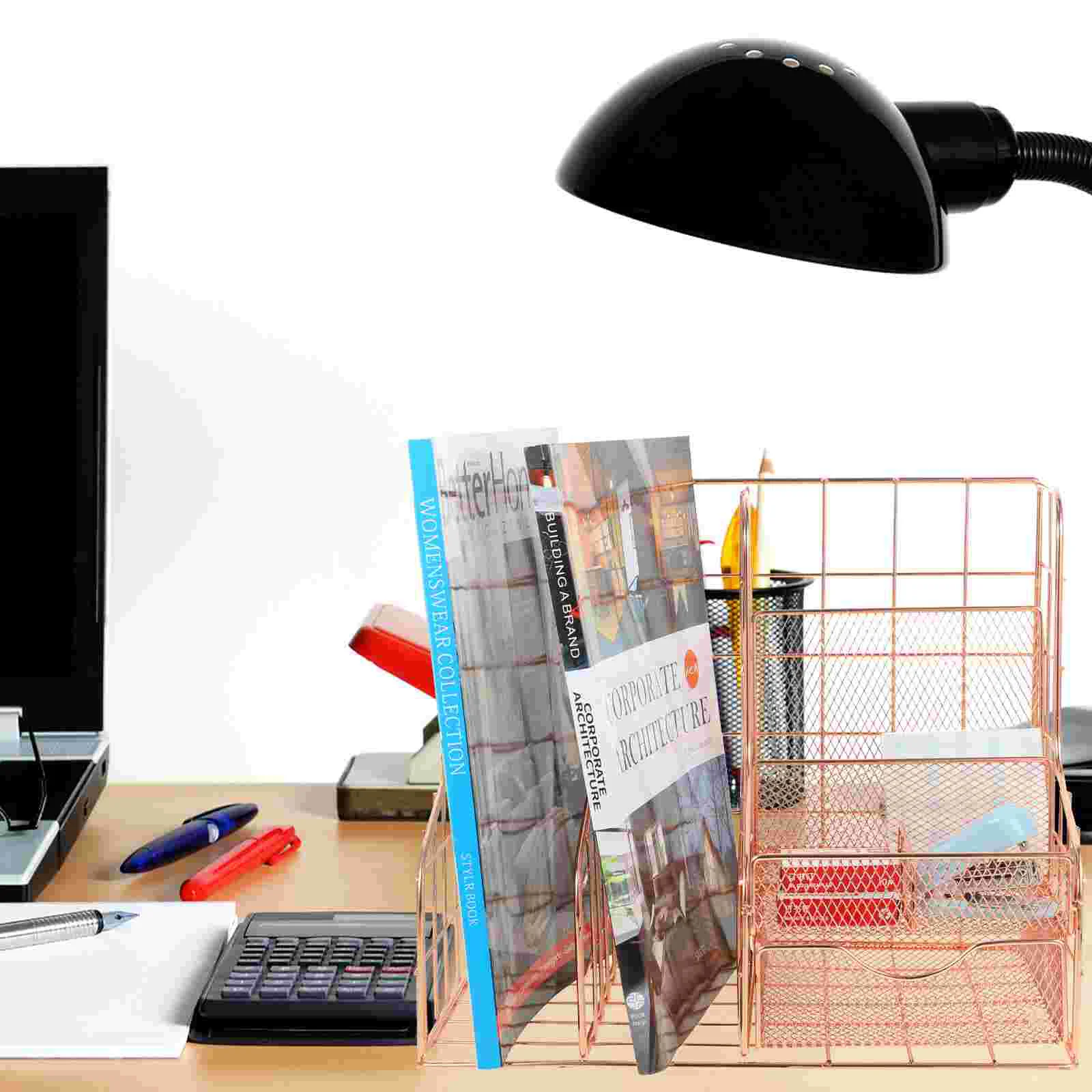 

Desk Organization Storage Organizers Accessories Office Simple Document Holder Iron Magazine Holders