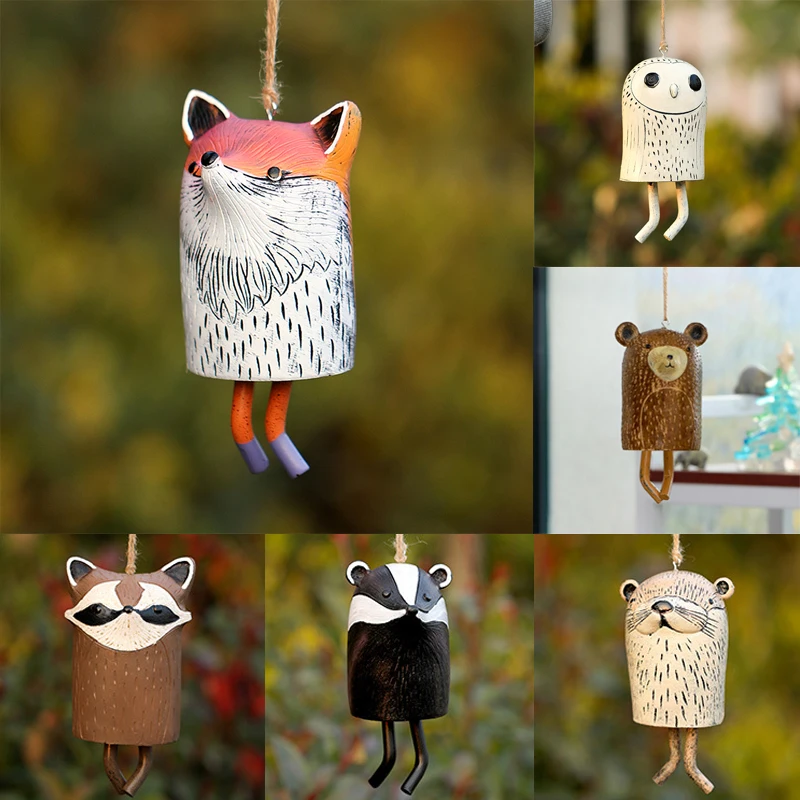 

Creative Animal Resin Wind Chimes Room Decor Cute Groundhog Owl Raccoon Wind Chimes Bells Garden Outdoor Decor Nordic