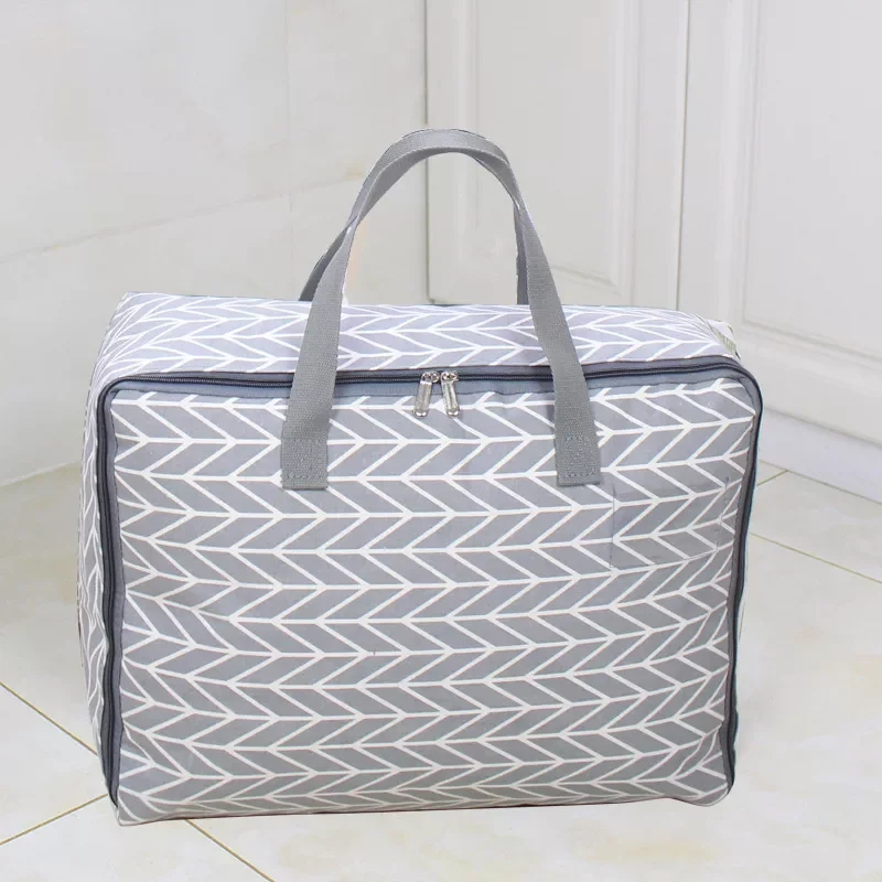 

Portable Wardrobe Clothes Bag Breathable Storage Bag With Handle Anti-dust Pack Blanket Quilt Organizer Home Printed Organizer