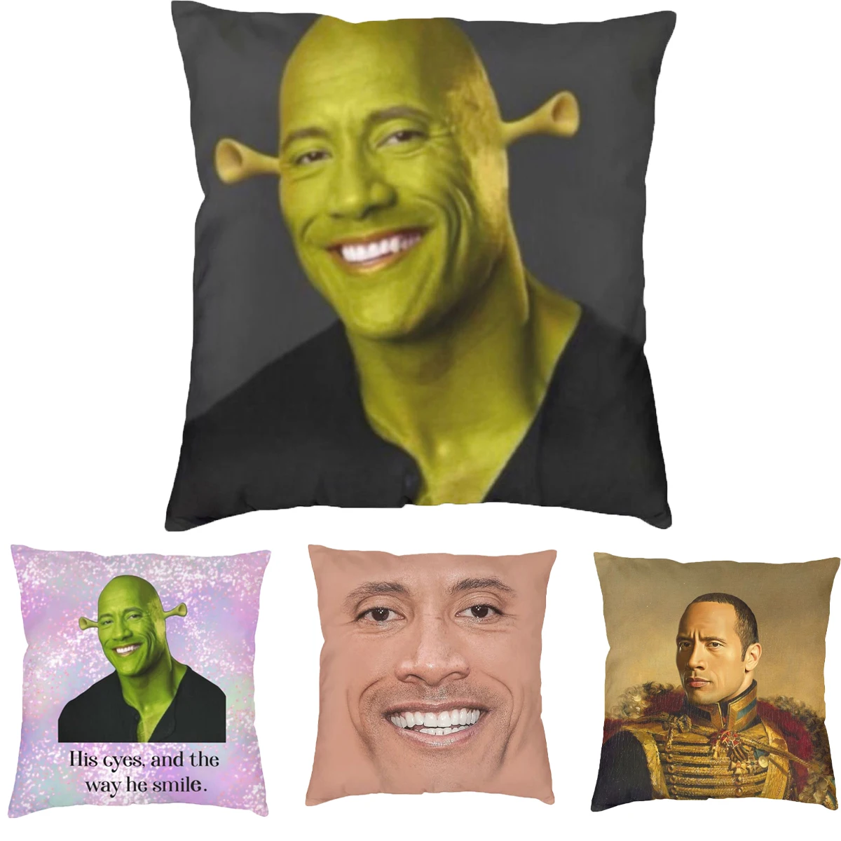 

Dwayne The Shrok Johnson Pillowcase Printing Polyester Cushion Cover Decor Throw Pillow Case Cover Bed Square 18''