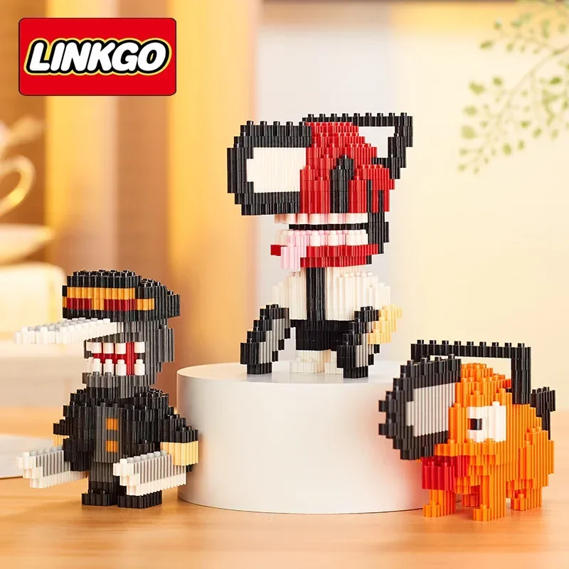 Linkgo бензопила человек микро строительные блоки Pochita Denji DIY собранное соединение