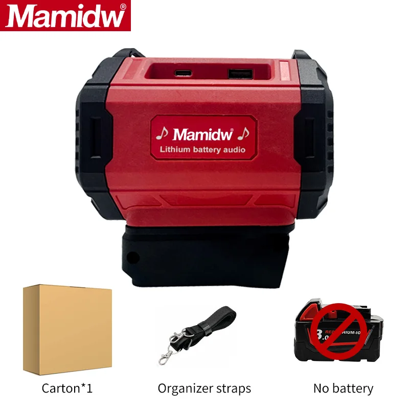 

Bluetooth-динамик Mamidw для аккумуляторов Milwaukee/Makita/Dewalt 18/20 В