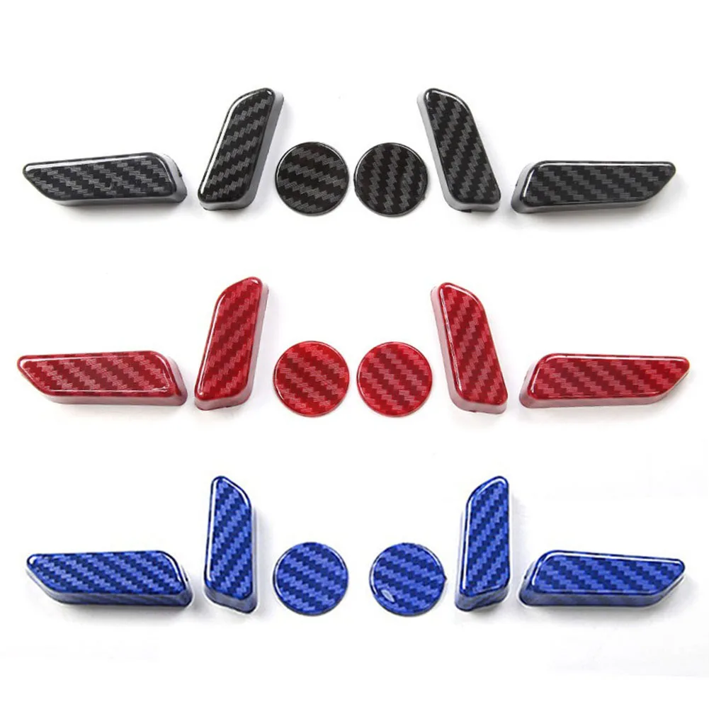 

6pcs Car Seat Adjustment Botton Trim for Tesla Model 3 ABS Carbon Fiber Switch Decorative Cover Auto Interior Accessories