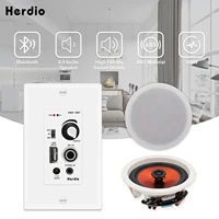 Herdio 300W 6.5 inch Bluetooth-Compatible ceiling Speaker Wall Mount Home Theater System Support BT 5.0 audio receiver