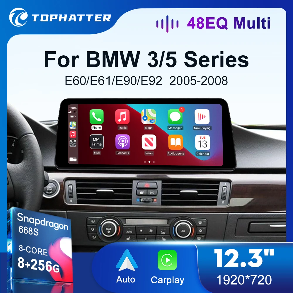 12 3-дюймовый автомобильный радиоприемник для BMW 5 3 серии E92 E60 E61 CCC CIC система CarPlay