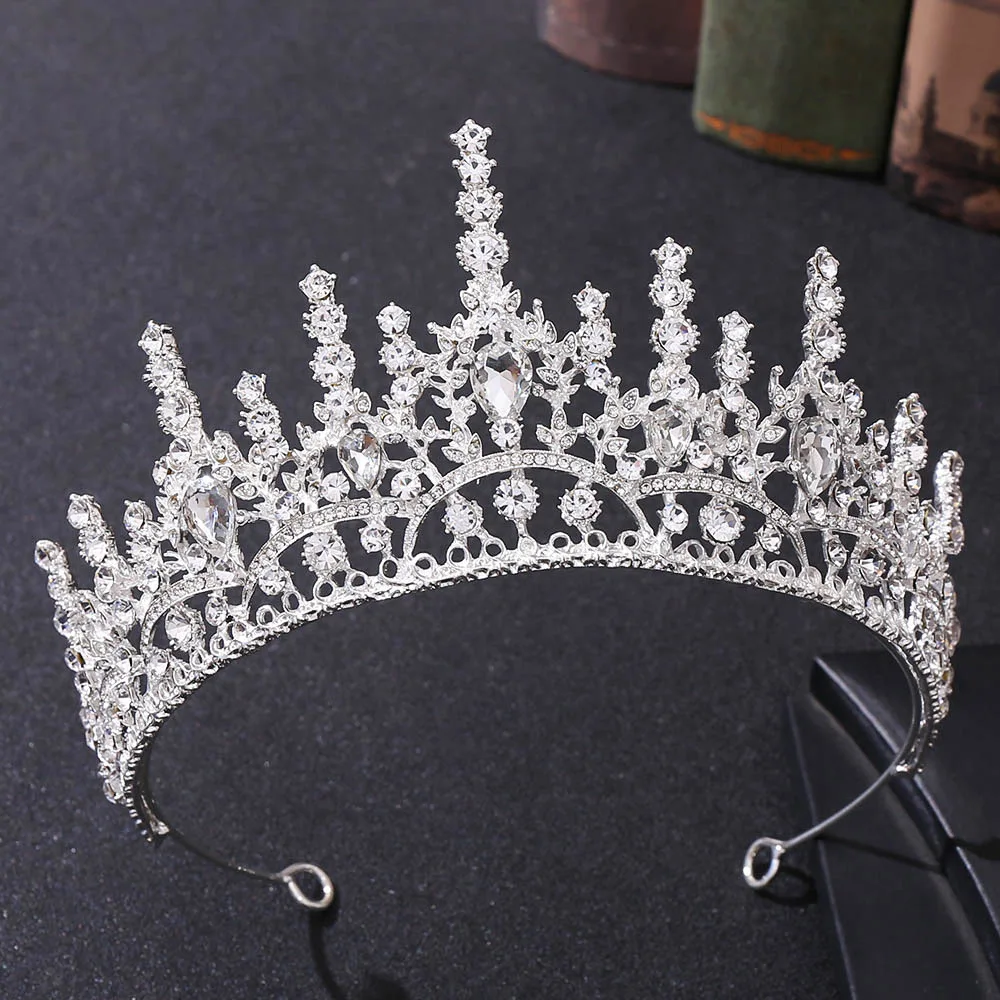 

Baroque Crystal Bridal Crowns Wedding Headband Rhinestone Tiaras Hair Jewelry Accessories Women Rhinestone Headwear Queen Diadem