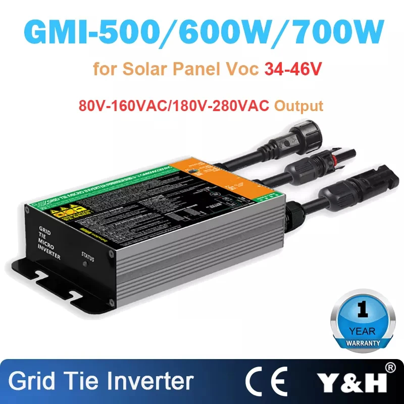 

500 Вт 600 Вт 700 Вт MPPT солнечный PV сетчатый микро Инвертор серии GMI Входная мощность постоянного тока 110 В-240 в 65