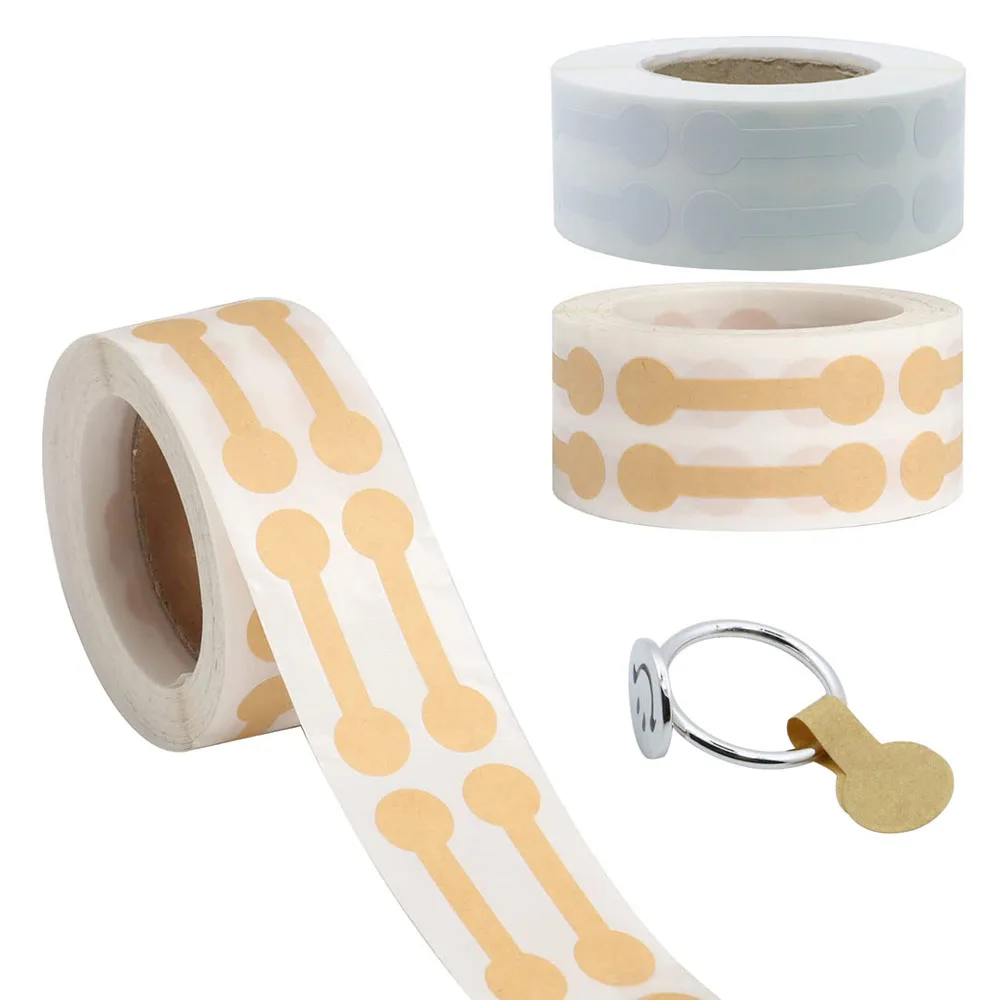 

100-500 Pcs Jewelry Price Tag Portable Blank Brown Paper Dumbell Tag Self Adhesive Sticker Label Tool Ring Bracelet Jewelry Tags