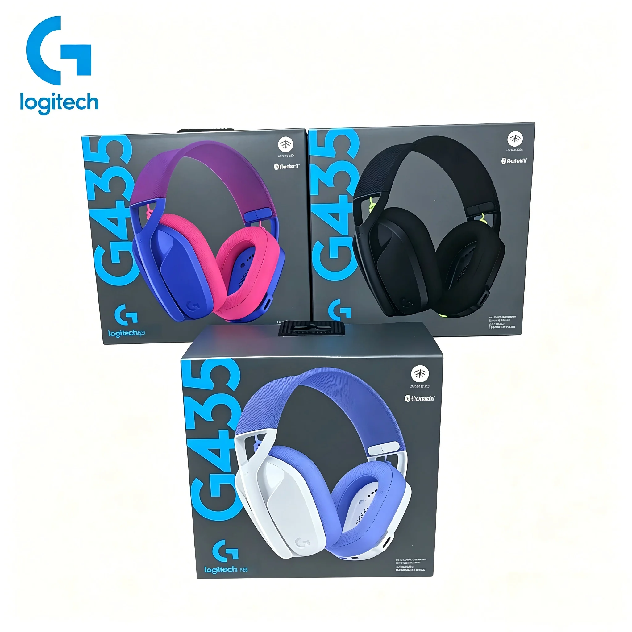 Фото Беспроводная гарнитура Logitech G435 с объемным звуком, совместимая с играми и музыкой, с микрофоном, беспроводные наушники, игровая гарнитура №4