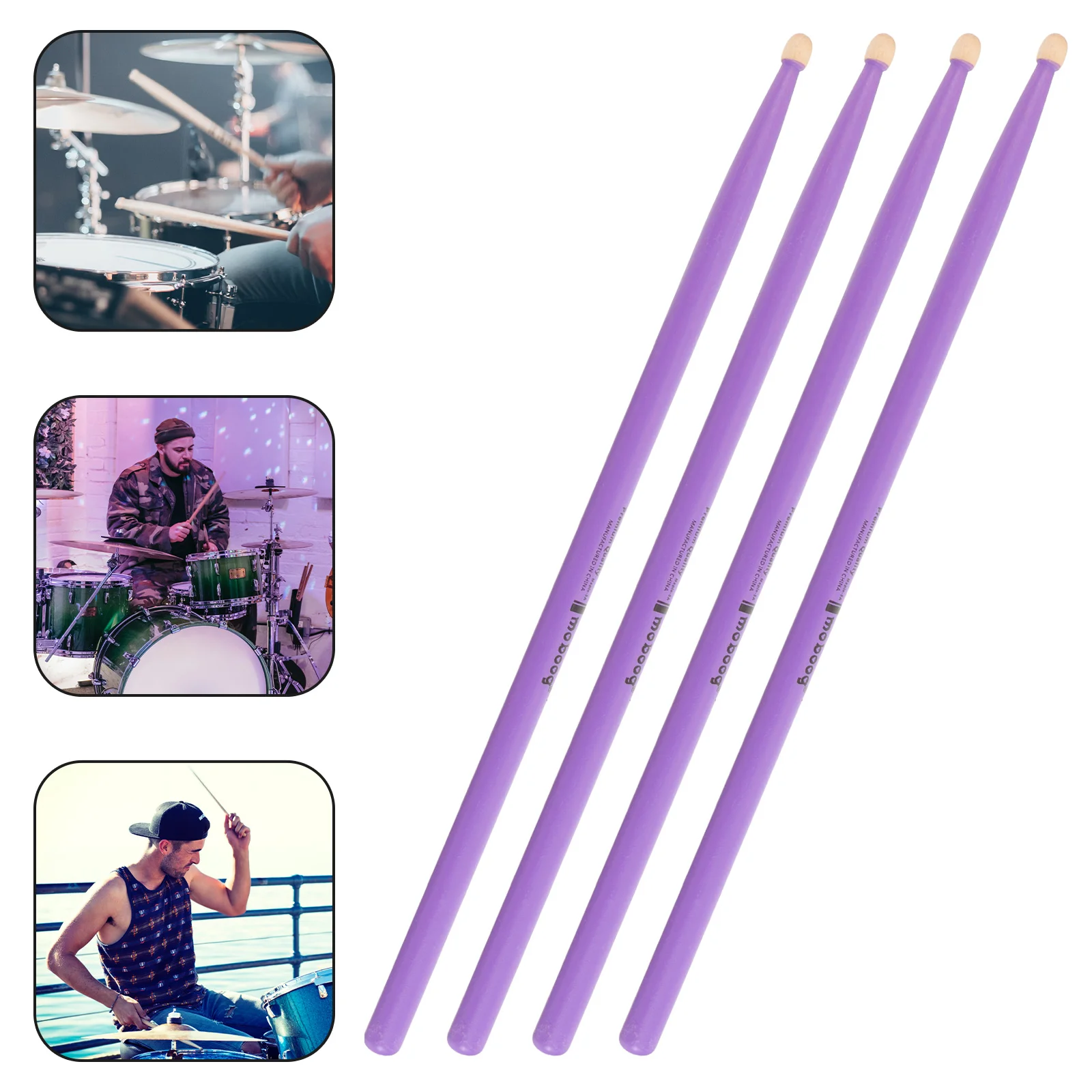 

2 Pairs Maple Drum Sticks Non- 5A Band Drumsticks Maple Wood Tip Drumsticks Non- for Drummer Playing