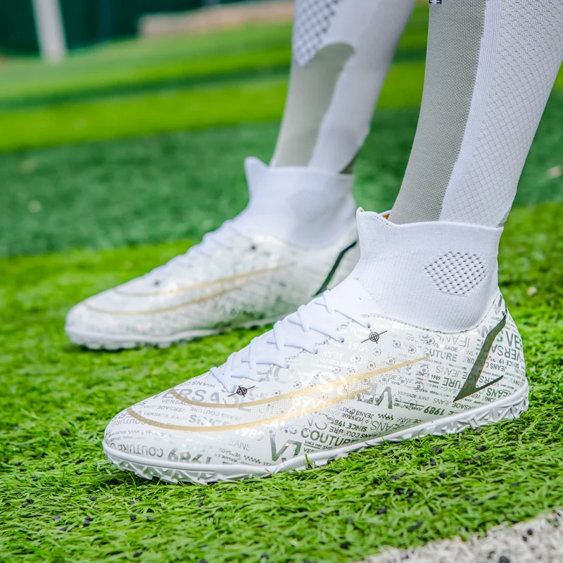 High Top Men Soccer Shoes Futsal Kid Football Sneakers Indoor Sports Shoes Professional Training TF Shoes zapatillas de futbol