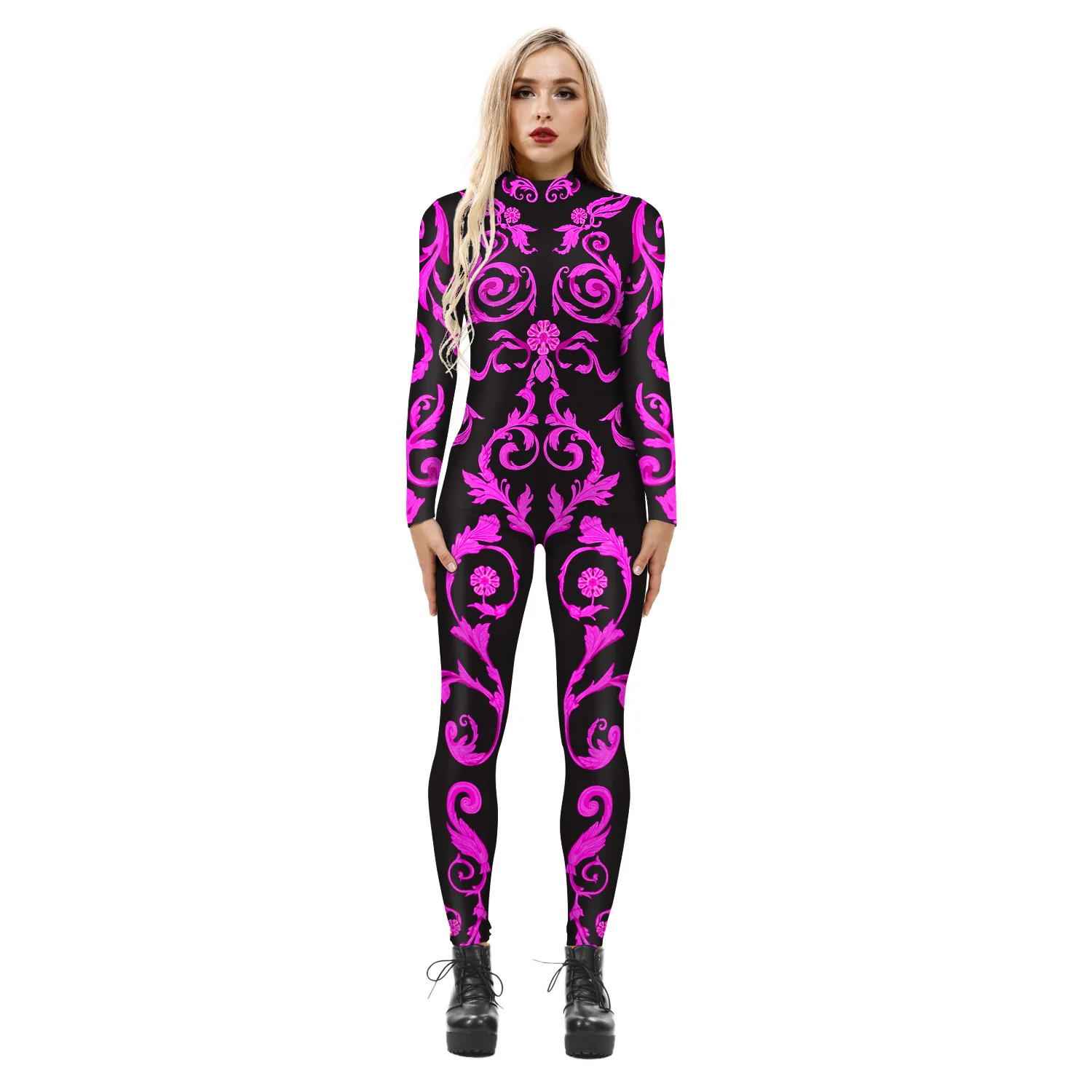 Latter Rain Punk Style Cosplay Jumpsuits for Women Sexy 3D Printed Game Anime COS Clothing Street Fantasy Long Sleeved Bodysuits