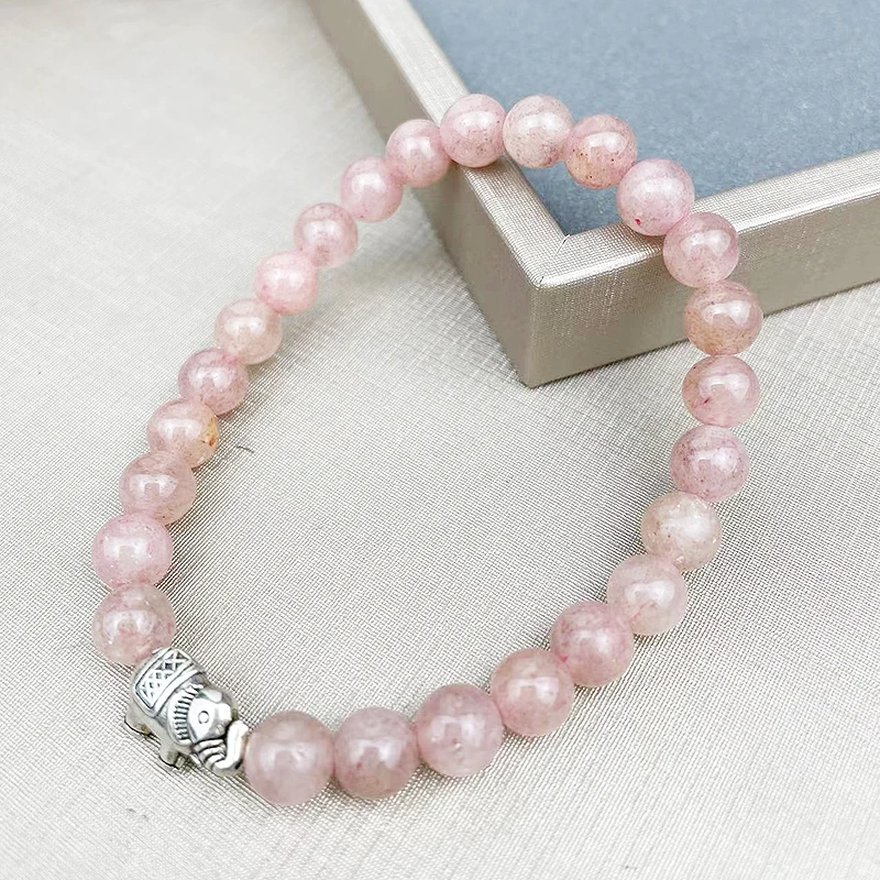 

Girl Natural 6MM 5A Pink Lepidolite Bracelet For Women Drunk Elephant Charm Beads Strand Bangle парные браслеты Jewelry