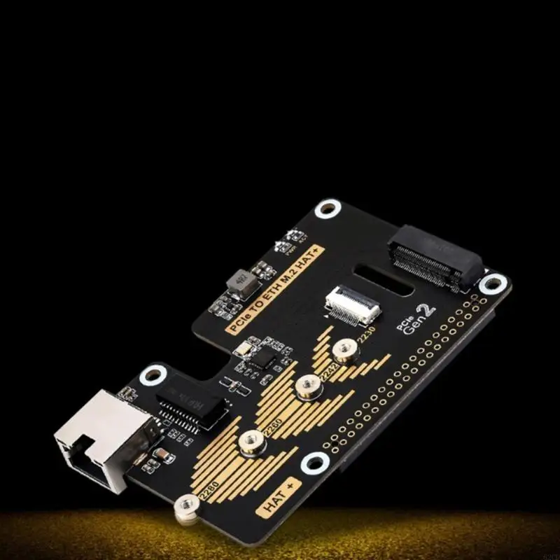 62CD PCIE TO Ethernet M.2 HAT NVME Адаптер 5 Гбит / с для PI5 POE 1000M