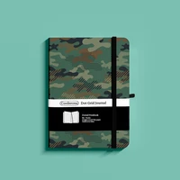 camouflage bullet dotted journal 160gsm thick paper elastic band inner pocket b6 hard cover notebook