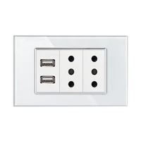 usb wall socket chile italy specification 2 1a fast charging tempered glass panel home power supply 16a electric plug 2 socket