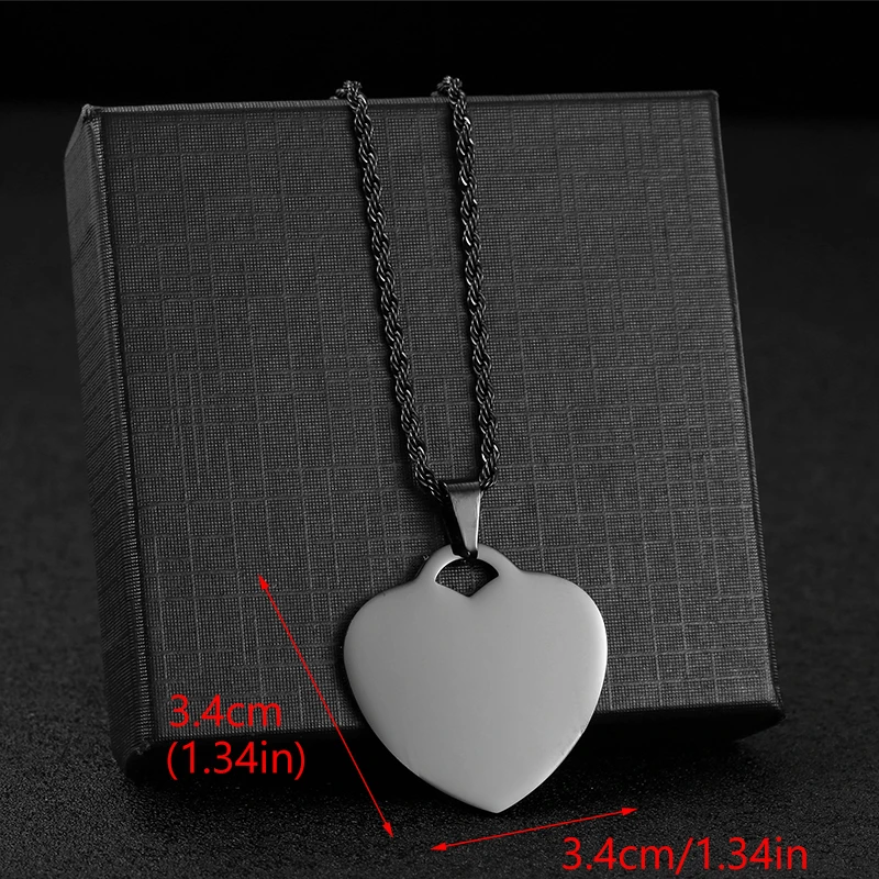 Ожерелье с подвеской в виде сердца из нержавеющей стали гравировкой на заказ