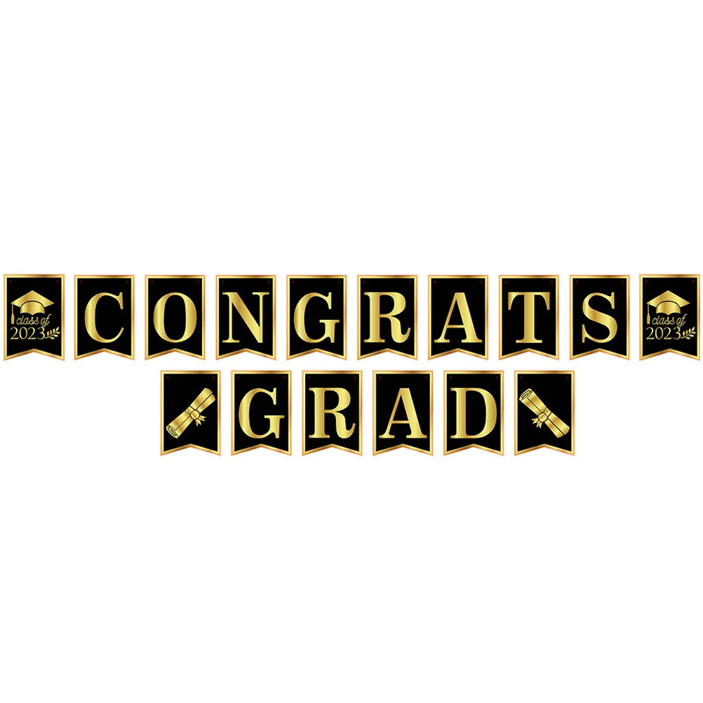 

Banner Graduation Party Grad Congrats Banners Hanging Wall Background Garland Decorations Props Photo Backdrop Flag Signs Senior