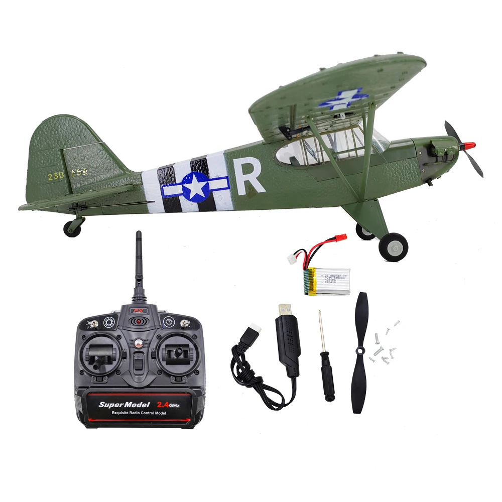 

FX9703 Kubingke 1/16 World War 2 Remote Control Aircraft Model J3 Brushless Four-way Six-axis 3D Fixed-wing Aircraft Model Toy