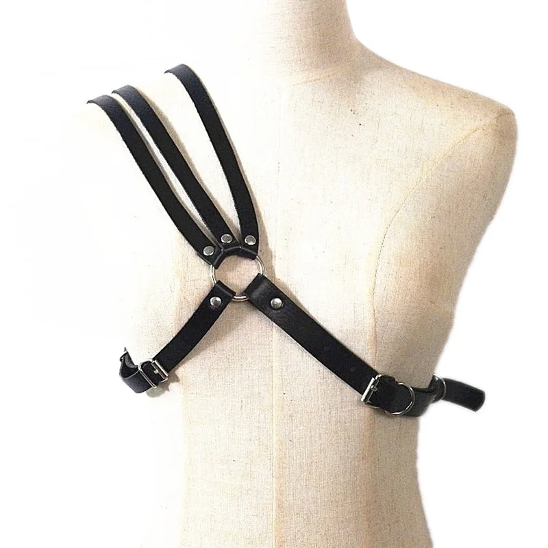 

Men's Faux Leather Lingerie Harness Bondage Erotic Rivet Chest Belts Adjustable