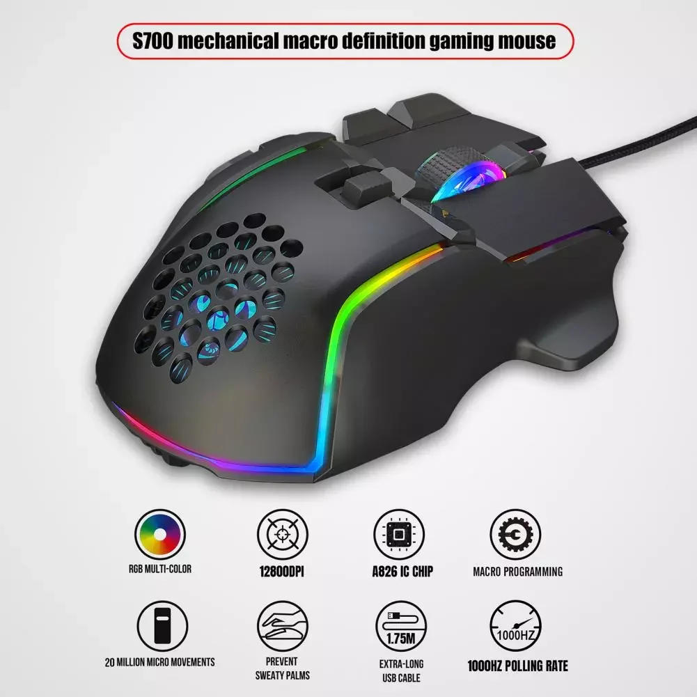 2023NEW Computer Mouse  Professional RGB Light Computer Accessories  7000FPS USB Wired Gaming Mouse for Office 1