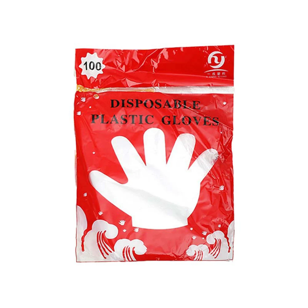 100 шт./лот одноразовые перчатки пластиковые прозрачные маслостойкие