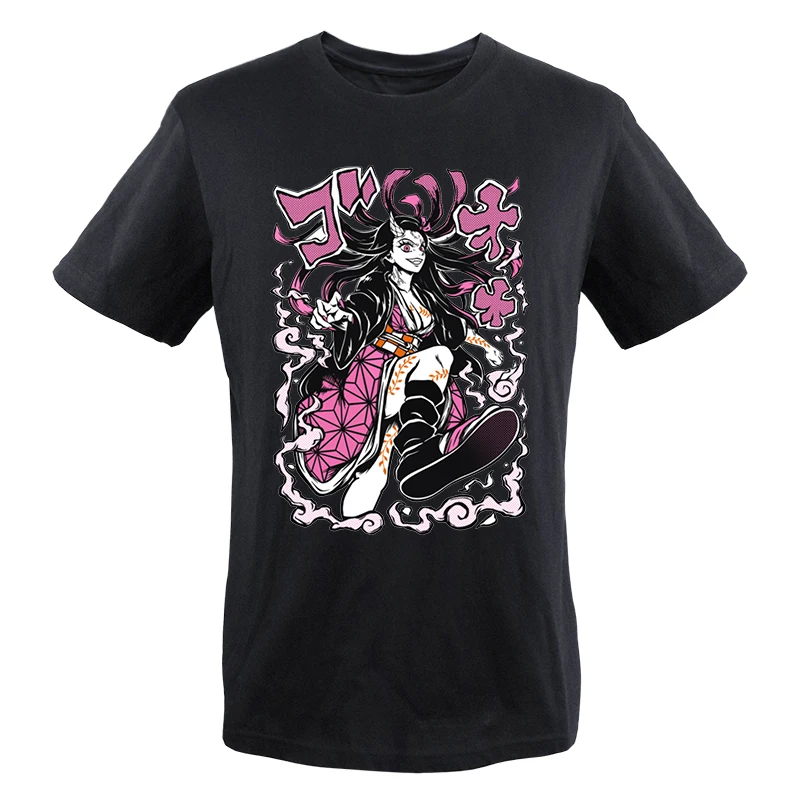 

Demon Slayer Anime 2023 Summer T Shirts Men/women Nezuko Mangas Graphic Tops Tees Basic Crewneck T Shirt Camisa Masculina