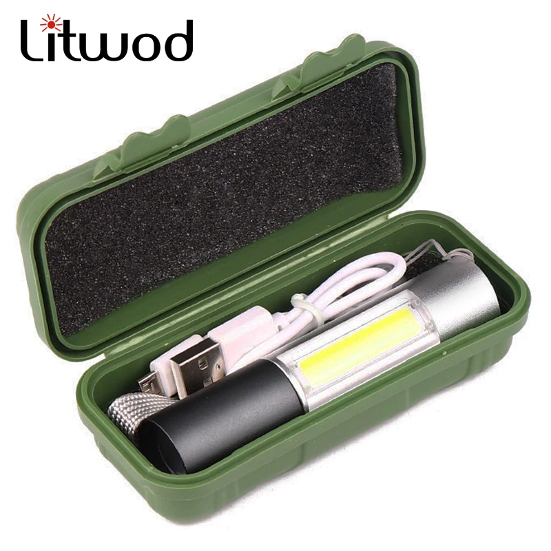 

Q5 Mini LED 1000LM Flashlight Penlight Waterproof Torch 3 Modes Zoomable Adjustable Focus Lantern Portable Light Bulbs Litwod