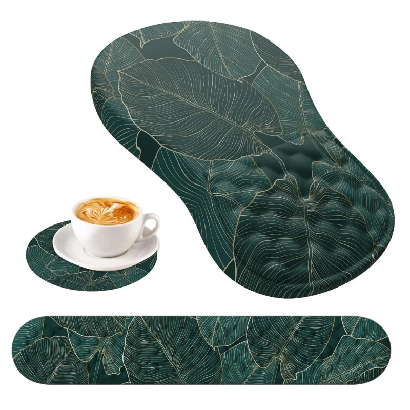 Удобный коврик для мыши из пены с эффектом памяти 3 шт. клавиатуры и идеально