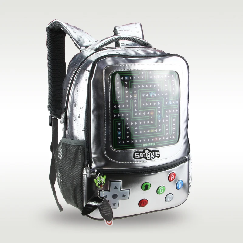 Australian Original Smiggle Game Console Handle Schoolbag Boy Pupils Waterproof PU Backpack 8-12 Years Old 16 Inches