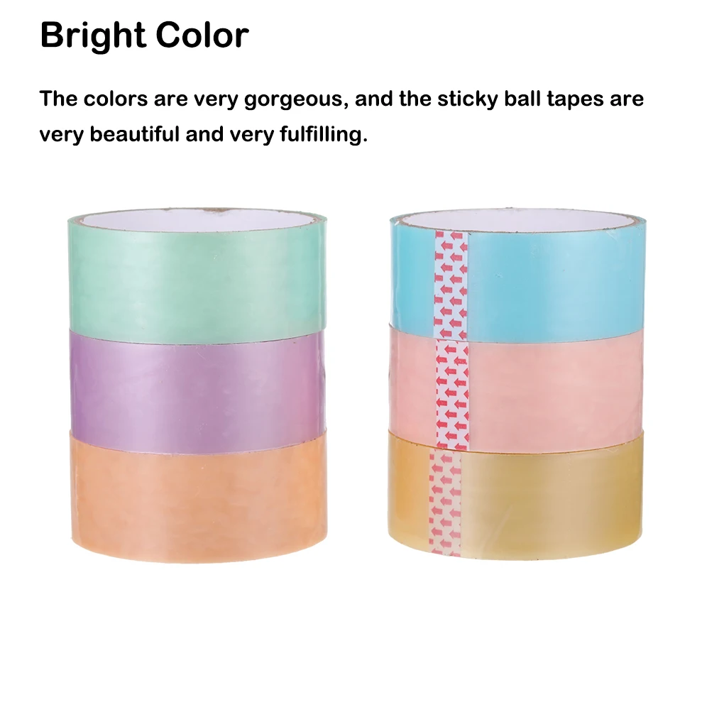 

Adhesive Tapes Sticky Ball Stress Relief Tape Wide Silky Toy Bright Color Decompression Kids Children Craft School